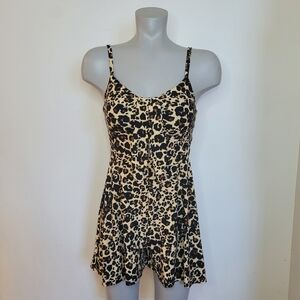 Leopard Print Women's Sleep Romper